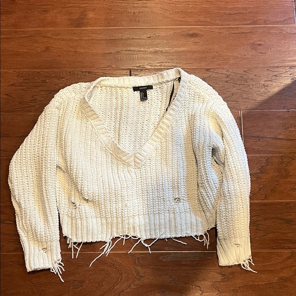 White Distressed Sweater - Picture 1 of 1
